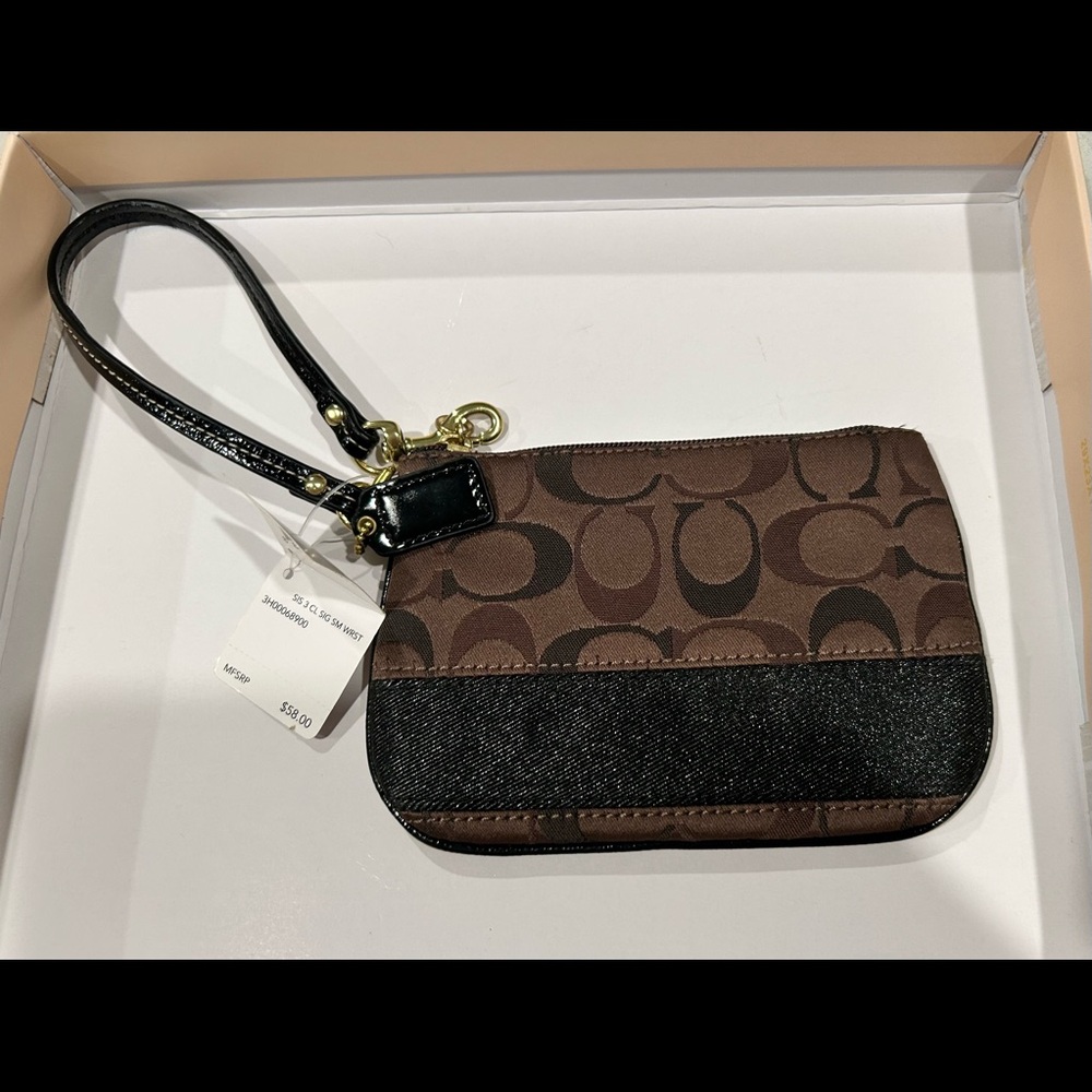Coach Brown Wristlet